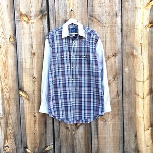 Vintage Wrangler Mens Plaid Pearl Snap Shirt Sz XL
